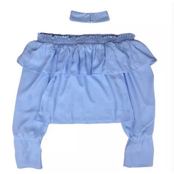 superdown X Revolve Off Shoulder Top in Light Blue - Picture 5 of 7